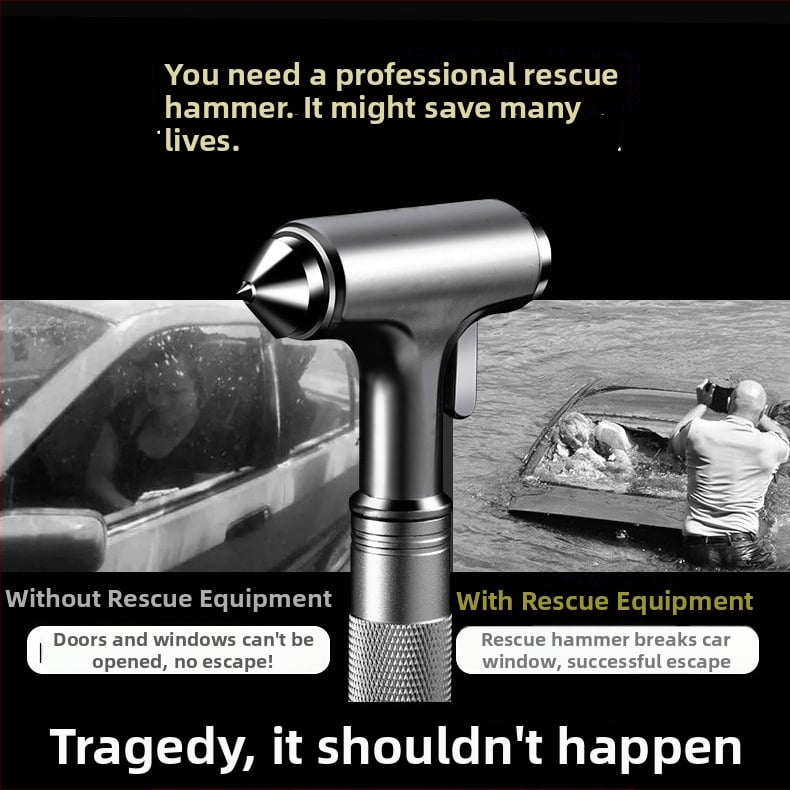 Cioc de siguranță auto — Unealtă de evacuare multifuncțională, cioc pentru spargerea geamului, montat în mașină pentru autoapărare, 320 g, personalizabil