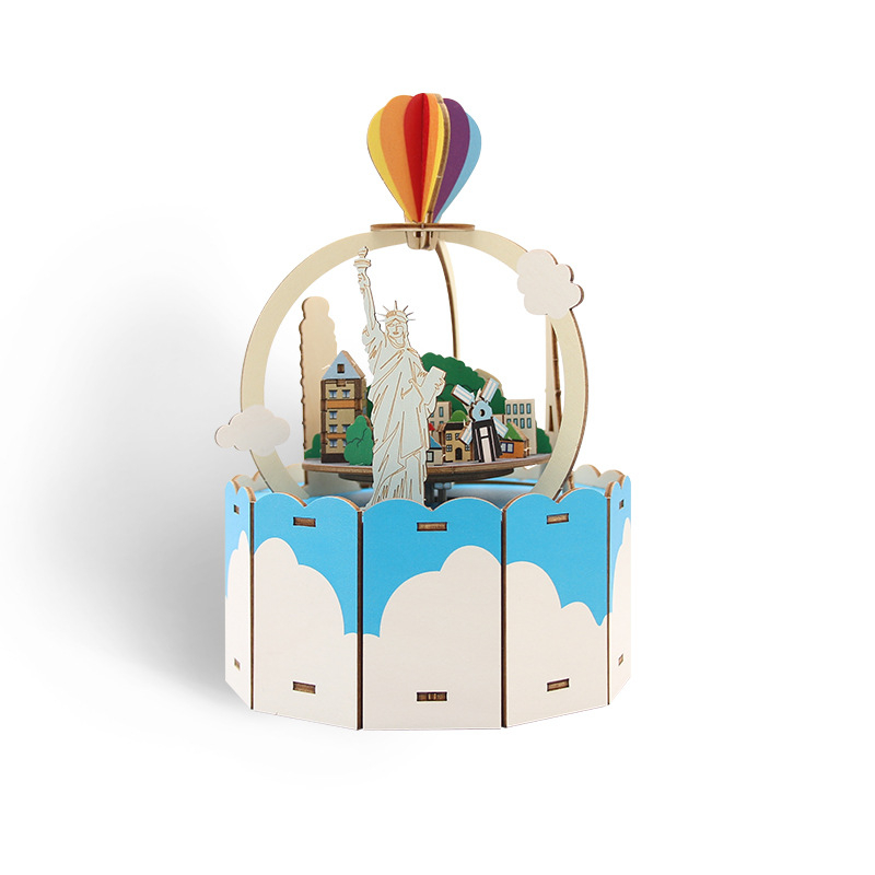 Drvena 3D puzzle glazbena kutija – igračka s UV tiskom