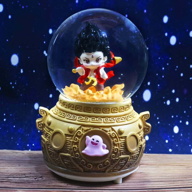 Asztali dekor Kristálygömbbel és zenés dobozzal, játékos fiú dizájn (Anyag: gyanta; Ajándék: személyes; Alkalmak: házavató, bulik; Ünnepek: Gyermeknap, Anyák napja, Apák napja)