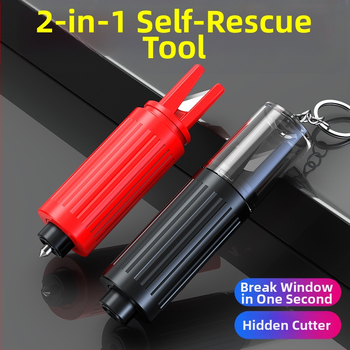 Rongshan Instrument pentru spargerea geamurilor auto, cioc de urgență multifuncțional pentru spart geamului, metal + PC, greutate ~100 g