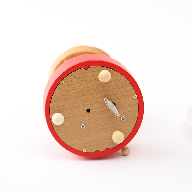 Bükkfa karusszél zenélő doboz, logó testreszabás, polírozott felület, kreatív ajándék dekorációhoz