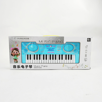 Gyerekeknek szánt 37-gombos elektronikus billentyűzet játék, műanyag kivitel, 4–6 éveseknek, interaktív oktató játék, dobozban csomagolva