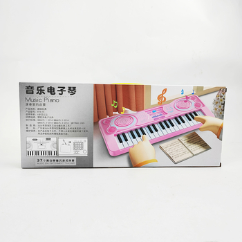 Gyerekeknek szánt 37-gombos elektronikus billentyűzet játék, műanyag kivitel, 4–6 éveseknek, interaktív oktató játék, dobozban csomagolva