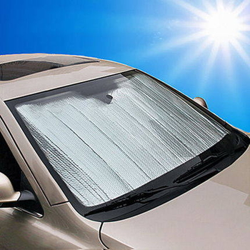 Prednja sunčana sjenila za automobil, univerzalna, od aluminijske folije, UV zaštita, montaža usisnom čašicom, minimalistički stil