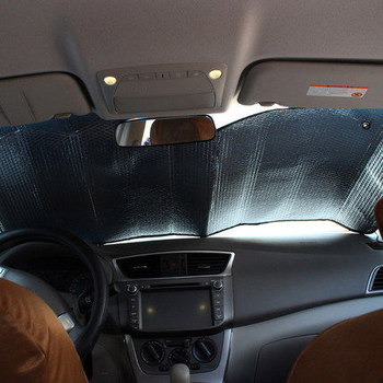 Prednja sunčana sjenila za automobil, univerzalna, od aluminijske folije, UV zaštita, montaža usisnom čašicom, minimalistički stil
