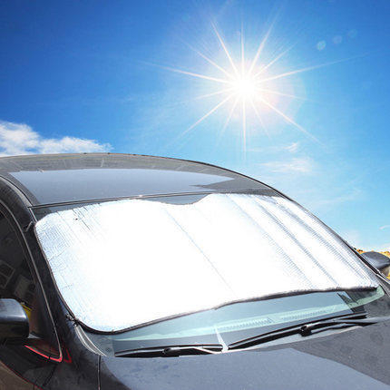 Prednja sunčana sjenila za automobil, univerzalna, od aluminijske folije, UV zaštita, montaža usisnom čašicom, minimalistički stil
