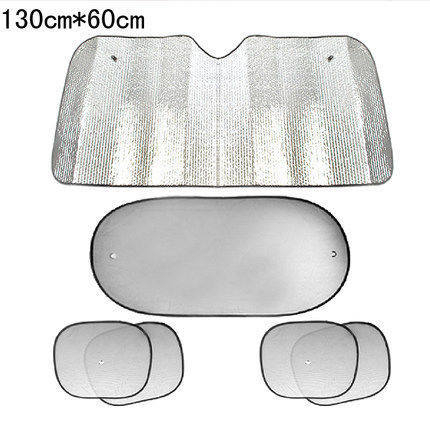 Prednja sunčana sjenila za automobil, univerzalna, od aluminijske folije, UV zaštita, montaža usisnom čašicom, minimalistički stil