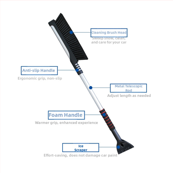 Shun Wei Viacúčelová snehová lopatka na auto – Rozťahovacia, na odstraňovanie ľadu a snehu