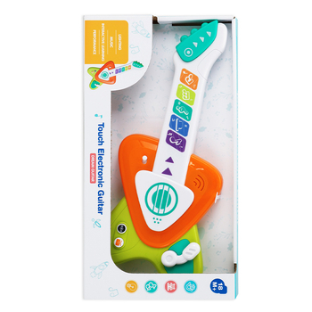 Oktató zenei gitár játék gyerekeknek, interaktív tanuló játék, műanyag, 4-6 éveseknek, fejleszti a hallást és a kéz-szem koordinációt