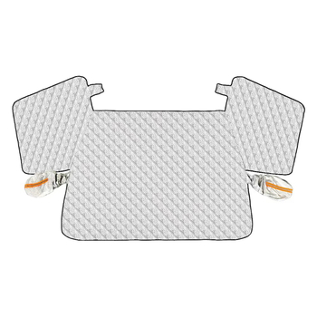 Удебелено покривало за предното стъкло на автомобил, обновено, алуминиево фолио, ветроустойчиво, против замръзване и сняг, телескопично монтиране, универсален монтаж, 700 g