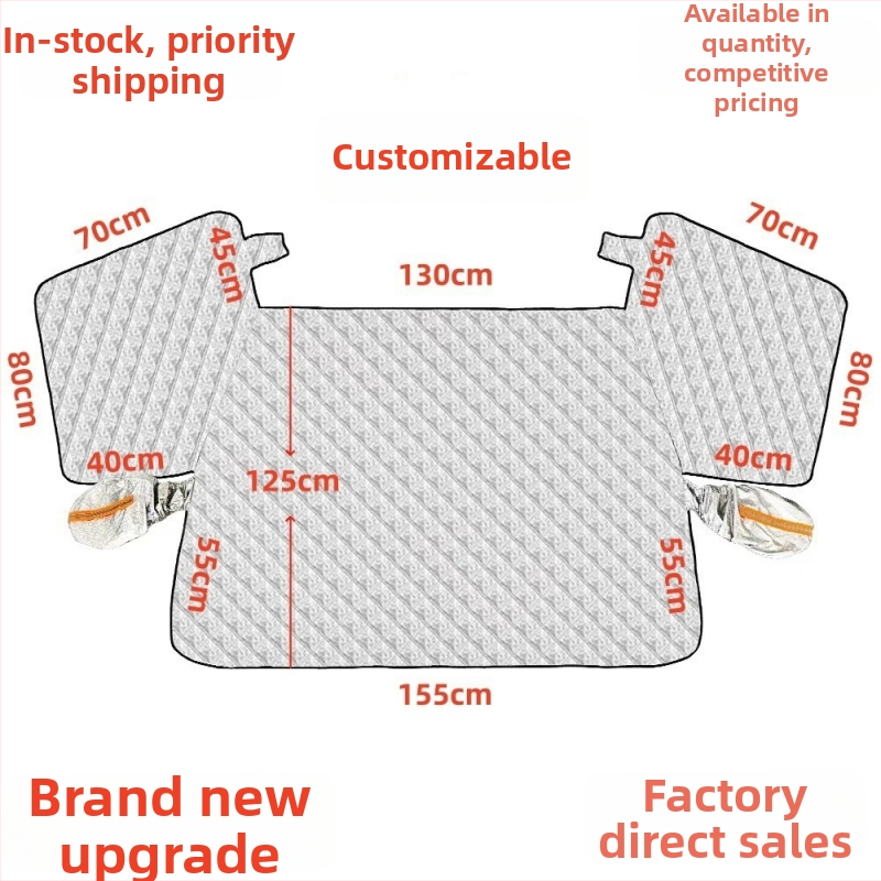 Kryt predného skla auta, hrubší, vylepšený, hliníková fólia, vetruodolný, proti námraze a snehu, teleskopické uchytenie, univerzálny fit, 700 g