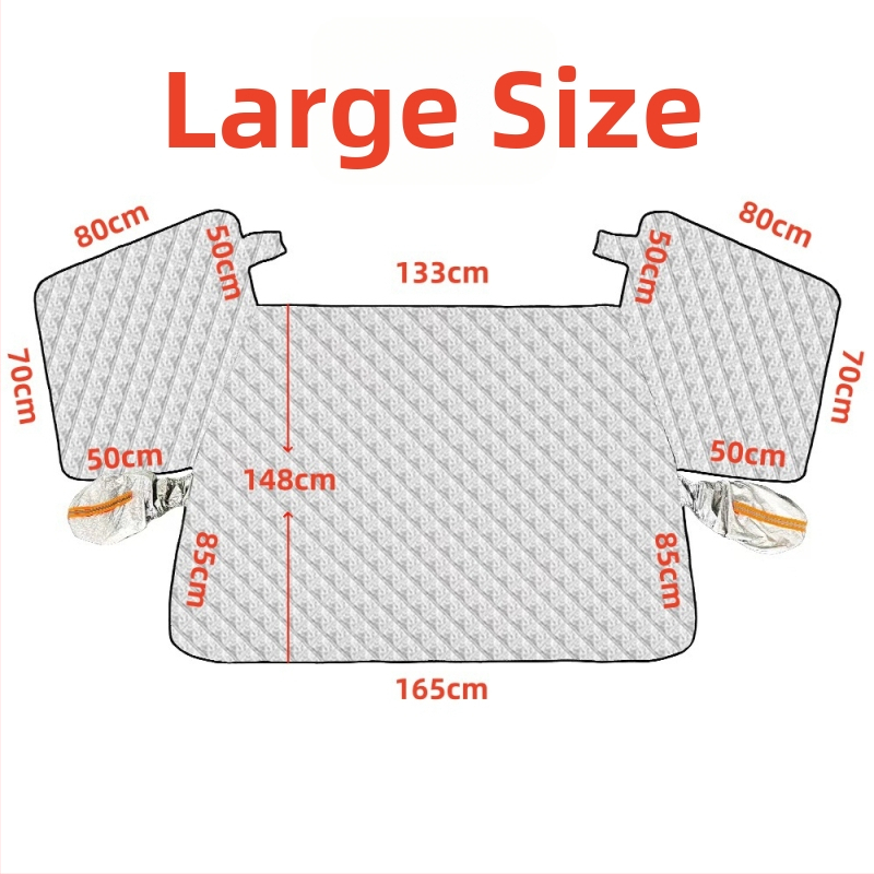 Kryt predného skla auta, hrubší, vylepšený, hliníková fólia, vetruodolný, proti námraze a snehu, teleskopické uchytenie, univerzálny fit, 700 g