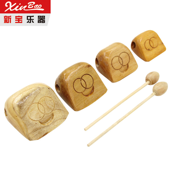 New Treasure Muyu fa hangszer, tömörfa, fa bottal, minden korosztály számára