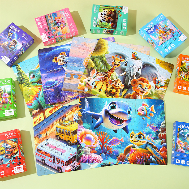 Síkképes puzzle – papíralapú anyag, Double Start márka, 4–6 éveseknek, egy dobozos csomagolás