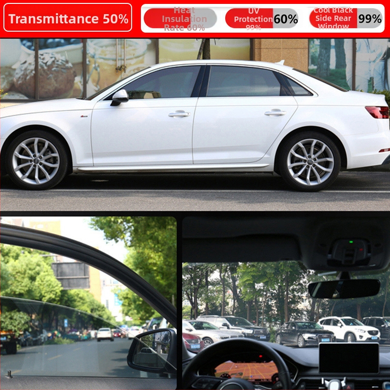 Autofólia na okná – samolepiaca, nano keramická membrána, priepustnosť 70–80%, UV ochrana 90% a viac, séria 1