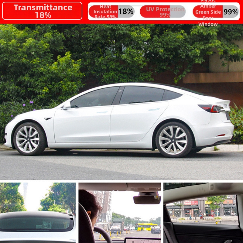 Autofólia na okná – samolepiaca, nano keramická membrána, priepustnosť 70–80%, UV ochrana 90% a viac, séria 1