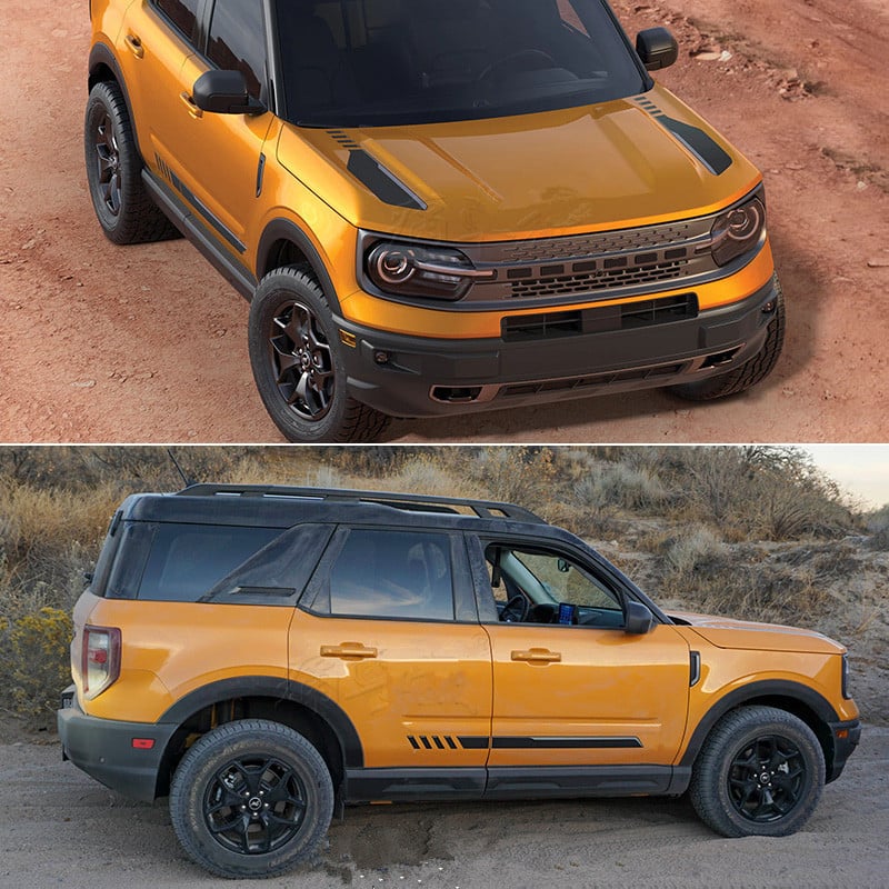 Jin zherui Sticker Bronco Sport Wild Horse Sport Edition-höz – autódekoráció ragasztós telepítéssel, anyag: matrica, mintázat: egyszínű, testreszabható