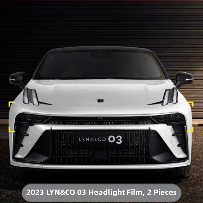 TPU ochranný film na predné a zadné svetlá Lynk & Co 03 – EMF film, kompatibilný s 23 modelmi Lynk & Co 03/03+