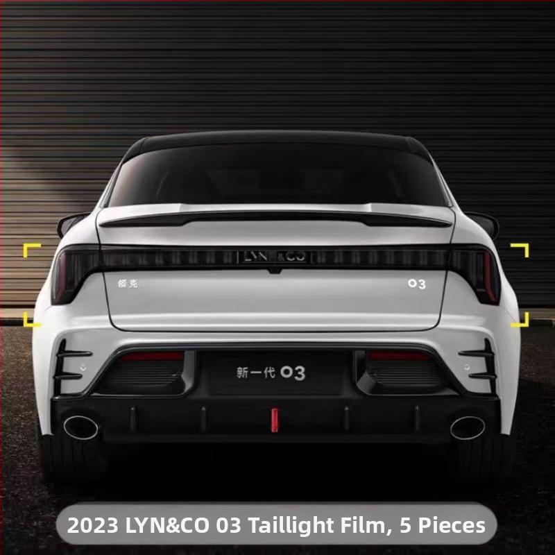 TPU ochranný film na predné a zadné svetlá Lynk & Co 03 – EMF film, kompatibilný s 23 modelmi Lynk & Co 03/03+