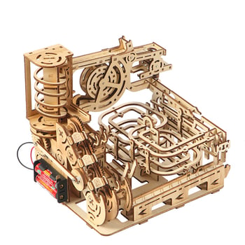 Drveni mehanički 3D puzzle DIY komplet, u bijeloj kutiji, za uzrast 7–14 godina
