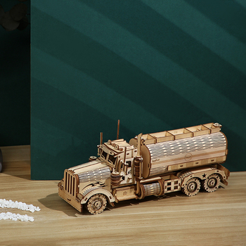 Drveni 3D puzzle model tanker ulja za djecu – DIY obrazovna igra, razina početnika, uzrast 7–14 godina