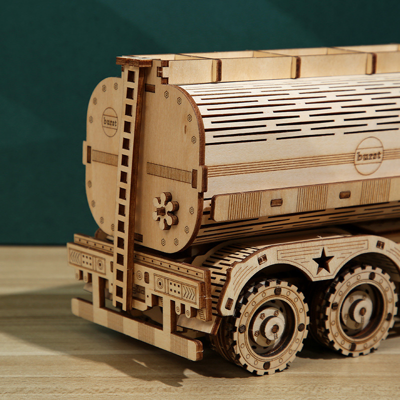 Drveni 3D puzzle model tanker ulja za djecu – DIY obrazovna igra, razina početnika, uzrast 7–14 godina