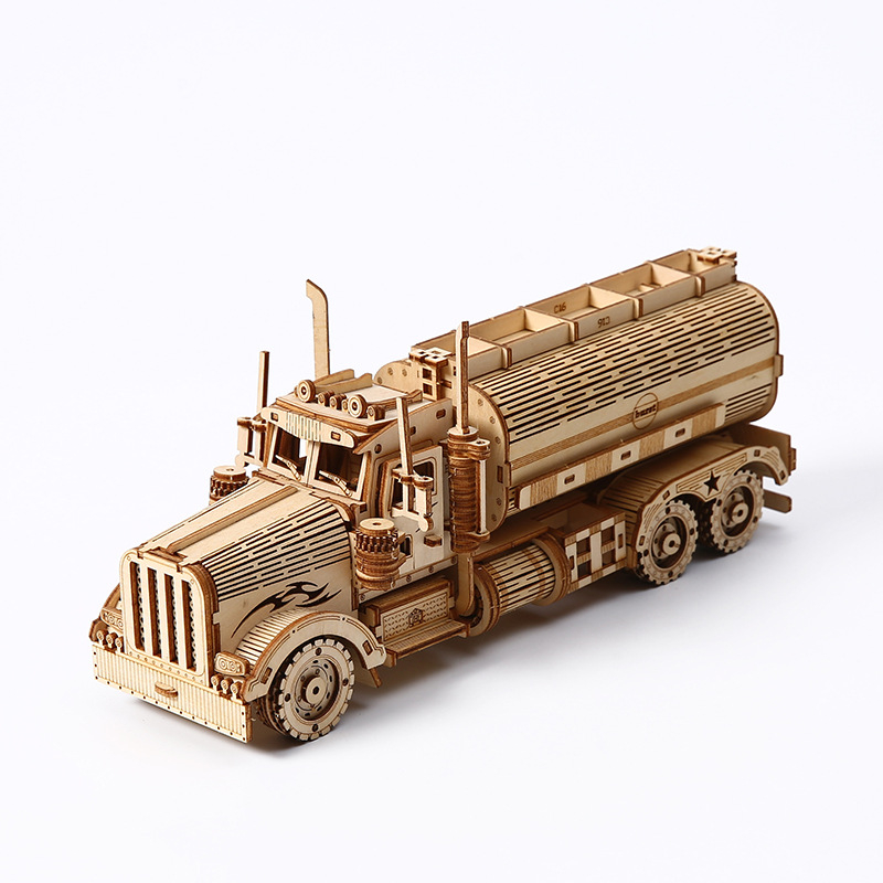 Drveni 3D puzzle model tanker ulja za djecu – DIY obrazovna igra, razina početnika, uzrast 7–14 godina
