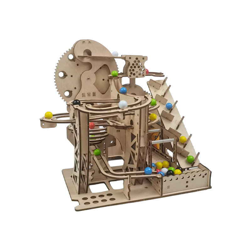 3D drveni puzzle s DIY sklapanjem, serija track-ball, srednja težina, za uzrast 14+