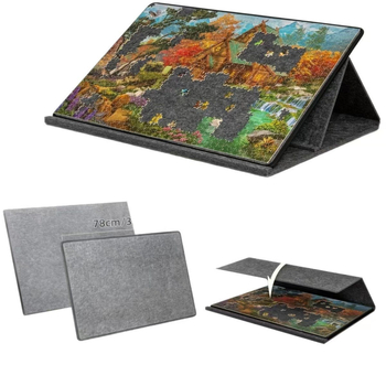 Puzzle stol s podesivom podlogom i nosačem — ravni puzzle, poliester, 56/78, prilagodljivi uzorci