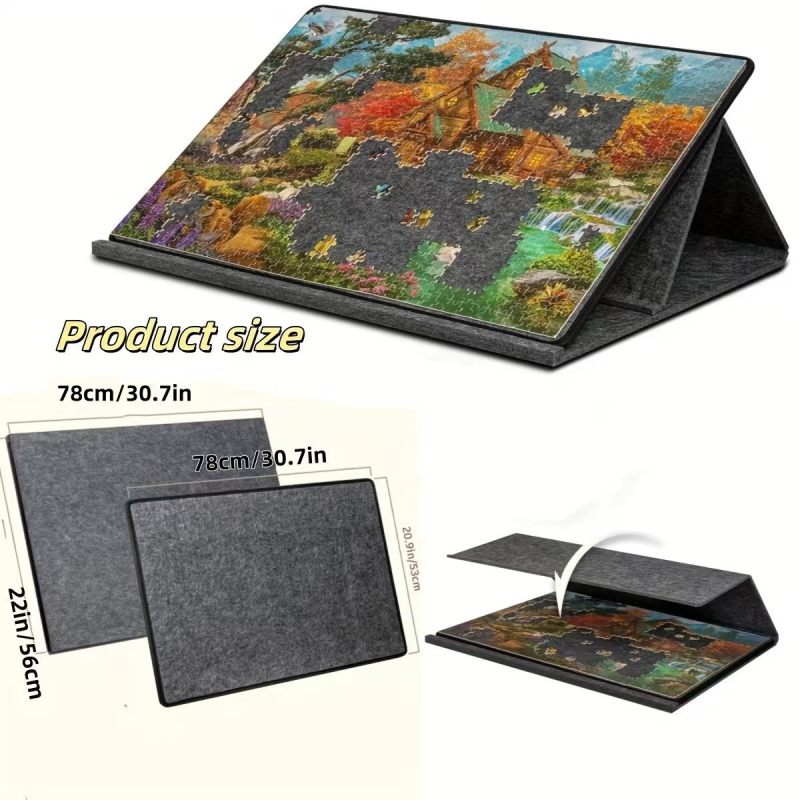 Puzzle stol s podesivom podlogom i nosačem — ravni puzzle, poliester, 56/78, prilagodljivi uzorci