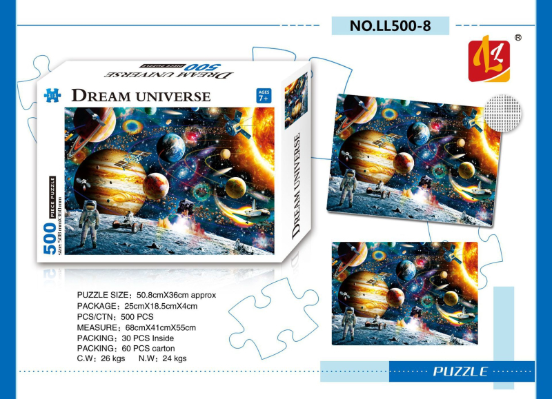 Puzzle – ravni puzzle, papir; prilagodba: Da; način prilagodbe: po dizajnu; za uzrast 7–14 godina
