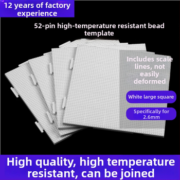 Šablona za perlice mozaiku — Veliki kvadrat, 52 čavli s graviranim linijama, plastična pločasta slagalica, DIY, za uzrast 7–14 godina