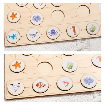 Drveni trodimenzionalni puzzle — Montessori inspirirana edukativna igra o prehrambenom lancu životinja za djecu od 4 do 6 godina