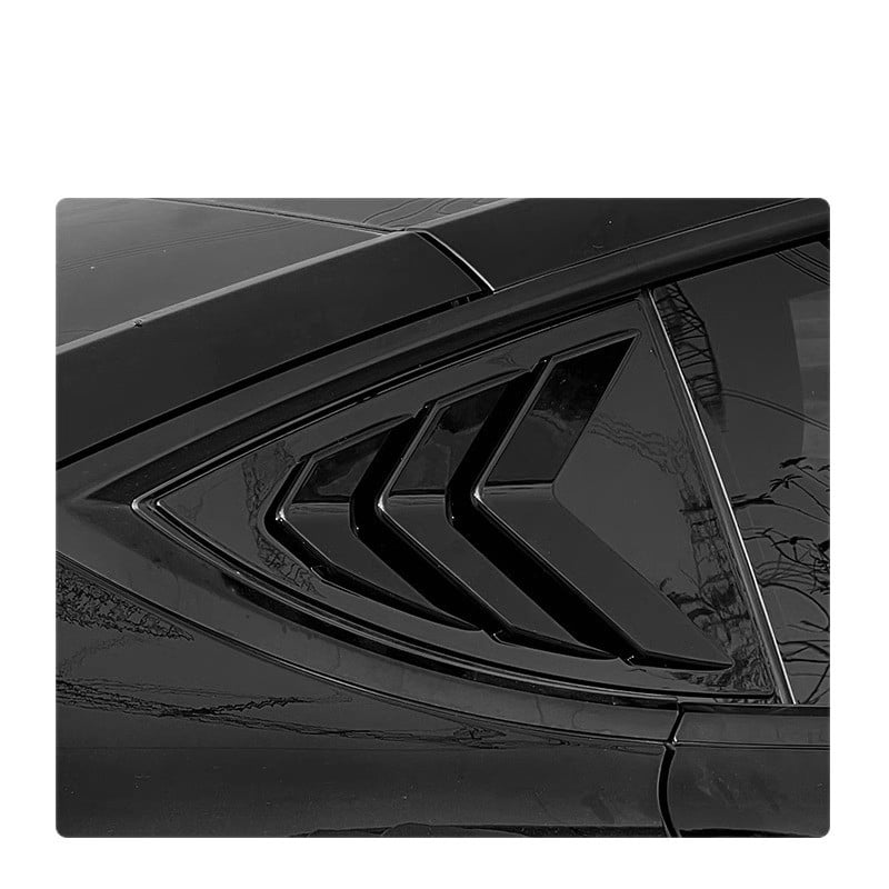 Auto naljepnica za Tesla Model 3/Y — karbonska vlakna za stražnje trokutasto staklo, dekorativna naljepnica, ugradnja usisnim čašicama, uzorak teksta