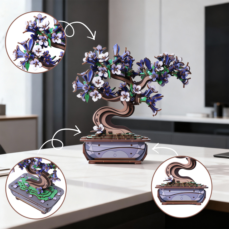 3D fa puzzle – DIY, fejlett nehézség, dobozos csomagolásban, 14+ éveseknek