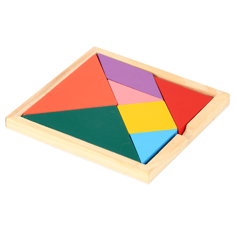 Drveni Tangram slagalica za djecu (4–6 godina) – DIY mogućnost, blister pakiranje