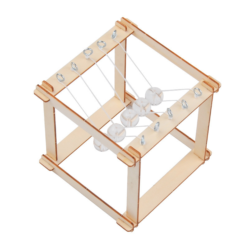 Drveni Newtonov pendulum za sastavljanje: DIY obrazovni STEM eksperiment s 3D panelima, za djecu od 4 do 6 godina, OEM logo