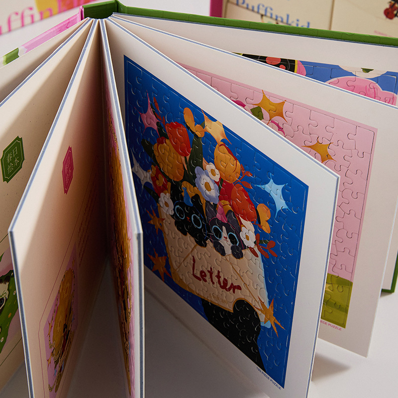 Knjiga za crtanje i slaganje puzzli, ravni papirnati puzzle, 6×120 dijelova, DIY, uzrast 7–14