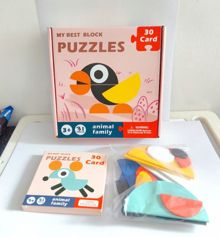 Drveni dječji slagalica s geometrijskim životinjama po Montessori metodi, za djecu 0–3 godine, DIY prilagodljiva slagalica
