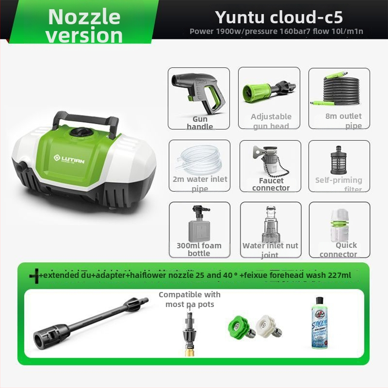Visokotlačni stroj za pranje automobila 1700W, 220V, mlaznica ABS plastike