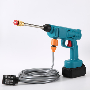 Pistol portabil de spălat cu baterie litiu pentru mașină, pompă de înaltă presiune — 21 V, 3 MPa, 3 L/min, furtun 5 m