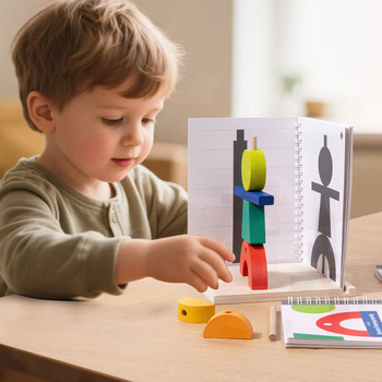 Drveni 3D puzzle blokovi za rano učenje s podudaranjem sjena, OEM prilagodba logotipa