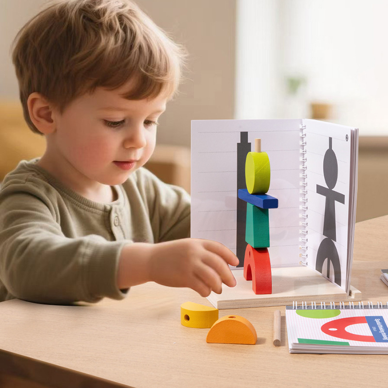 Drveni 3D puzzle blokovi za rano učenje s podudaranjem sjena, OEM prilagodba logotipa