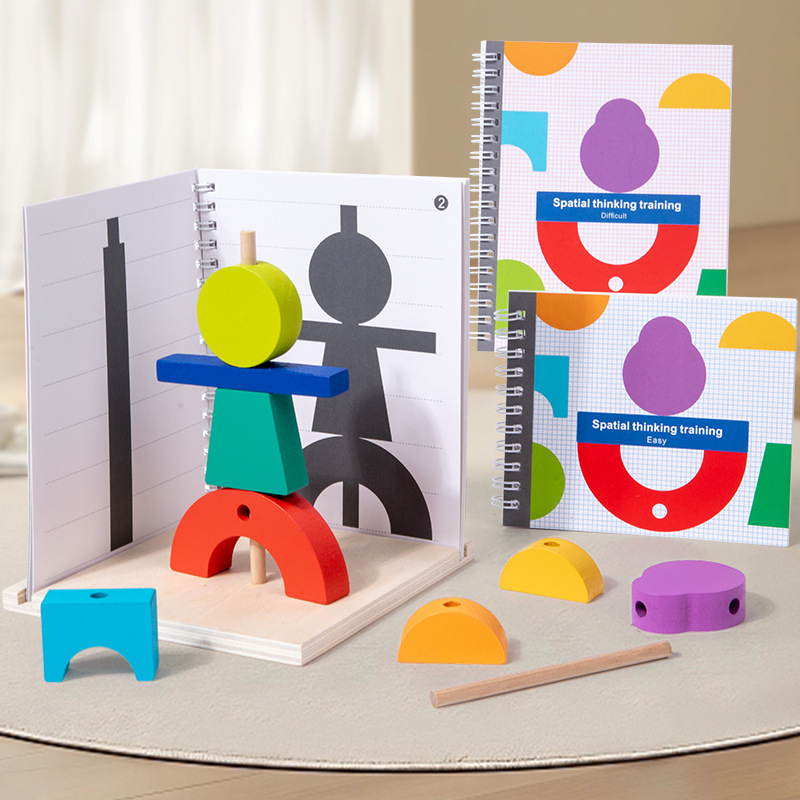Drveni 3D puzzle blokovi za rano učenje s podudaranjem sjena, OEM prilagodba logotipa