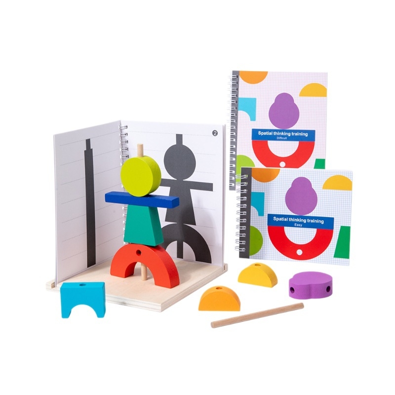 Drveni 3D puzzle blokovi za rano učenje s podudaranjem sjena, OEM prilagodba logotipa