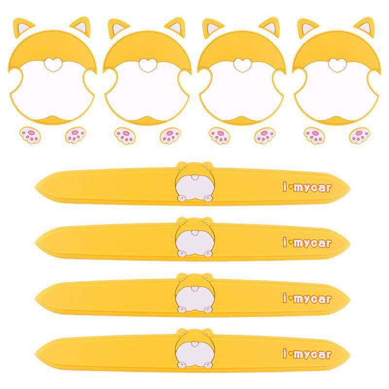 Сладък защитен филм за дръжката на автомобила (карикатурен дизайн, антинадраскващ, PVC, универсално пасва)