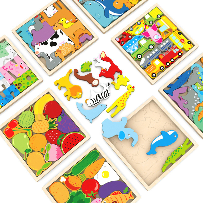 Drveni 3D puzzle blokovi za djecu, prilagodba logotipa, licencirana privatna etiketa, uzrast 4-6 godina