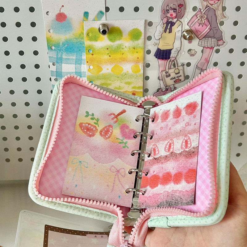 Mini indeksni razdjelnik stranica za 3- ili 5- rupa, Wowka wowka, dvostrani papir za bilješke unutarnja stranica, 4 listova u pakiranju