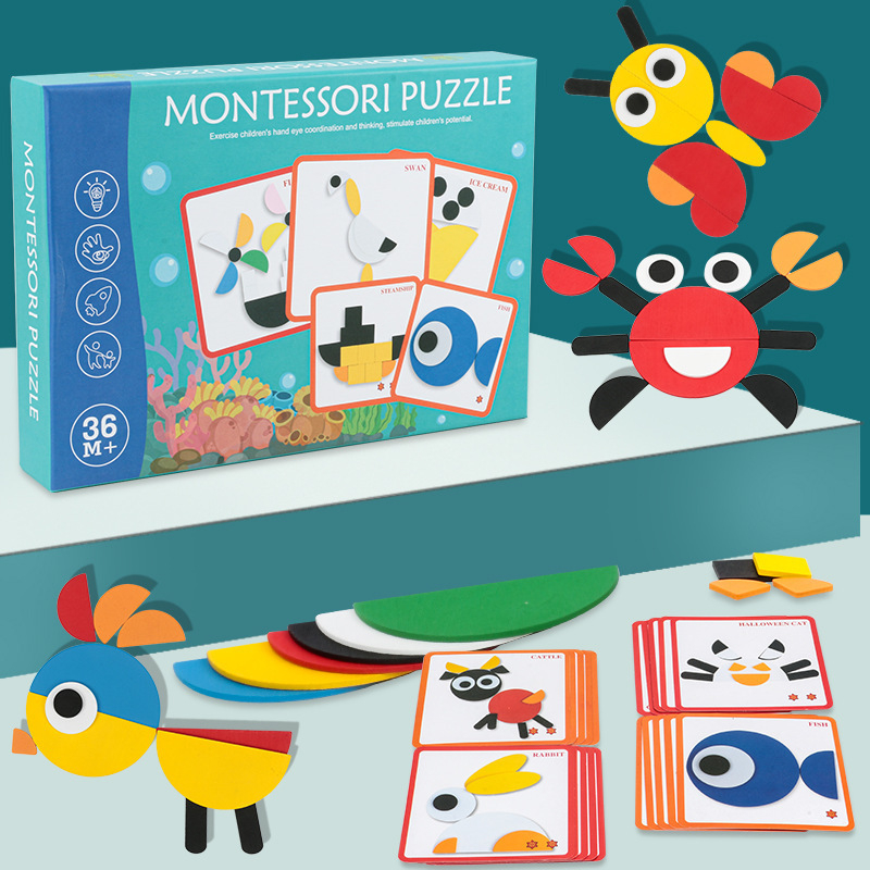Drveni Montessori puzzle panel za logičko razmišljanje, igračka za rano obrazovanje za djecu 4–6 godina, marka Meng Qian Yi, OEM logo