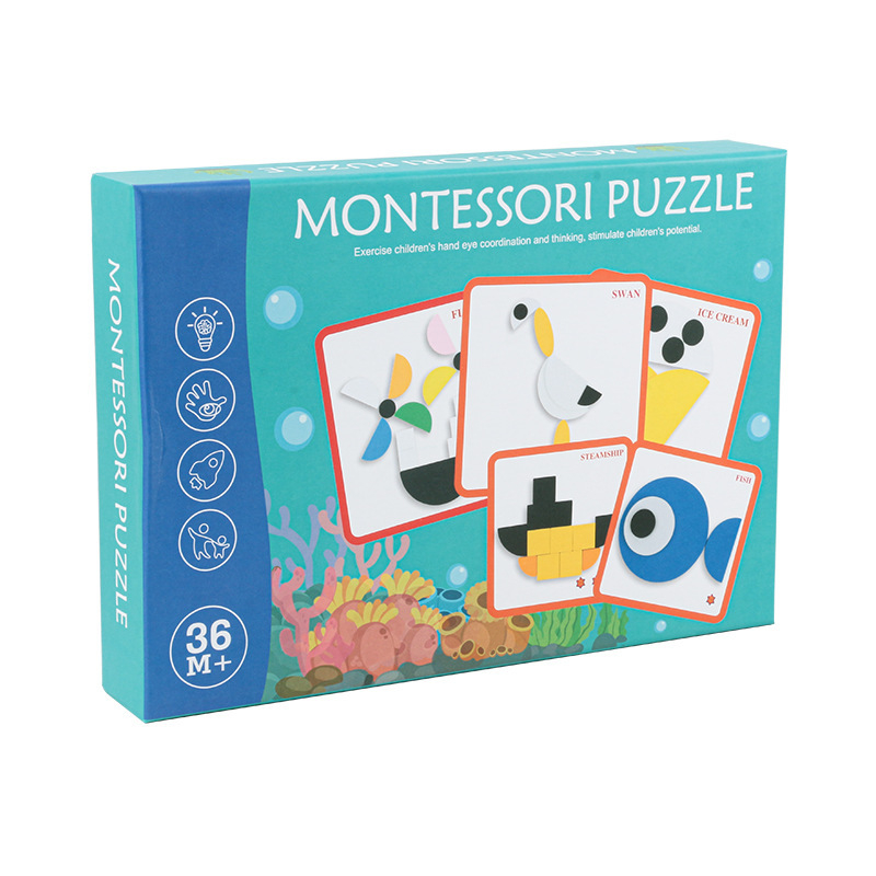 Drveni Montessori puzzle panel za logičko razmišljanje, igračka za rano obrazovanje za djecu 4–6 godina, marka Meng Qian Yi, OEM logo